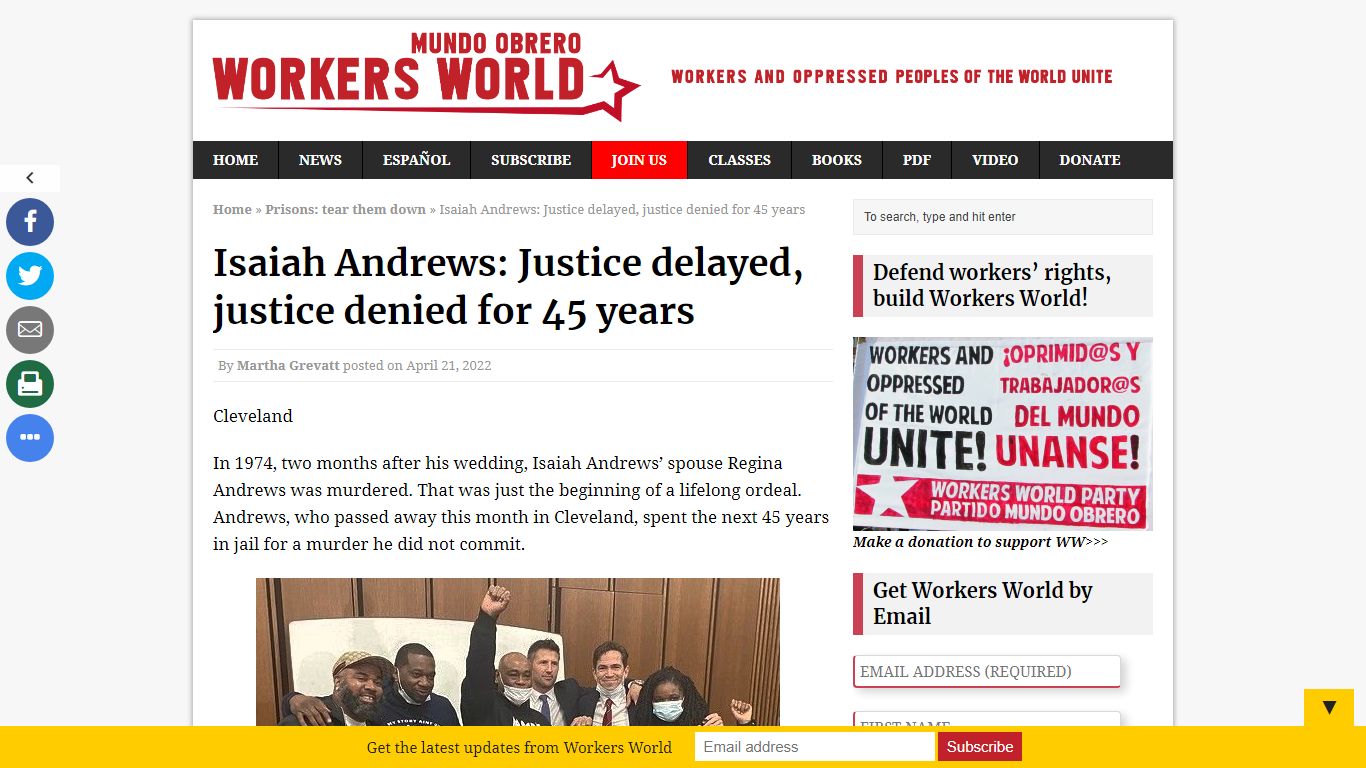 Isaiah Andrews: Justice delayed, justice denied for 45 years